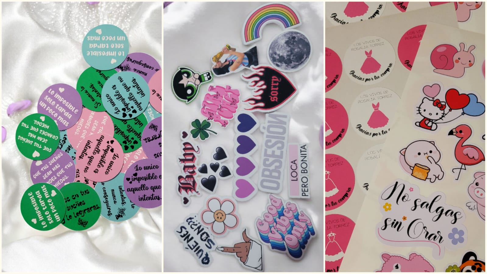 Stickers personalizados con diseños variados